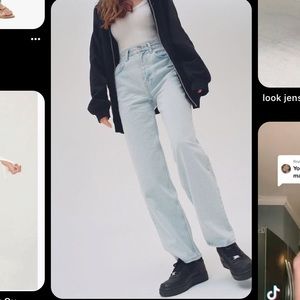bdg baggy jean bleached light wash 32